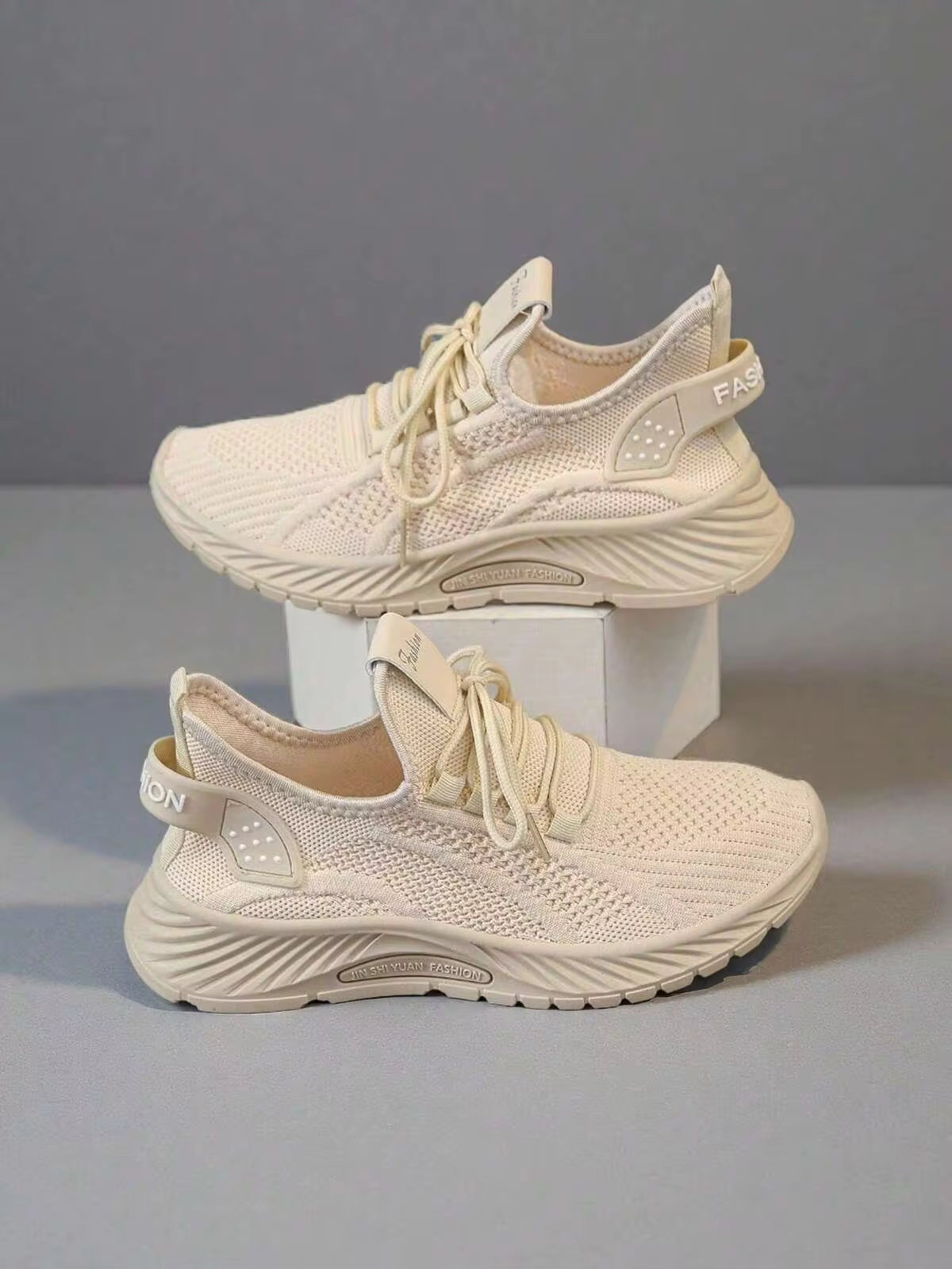 2025 Women Casual Sports Shoes, Solid Lace-Up Slip-Ons, Wear-Resistant EVA Insole. Light Tennis Sneakers For Workout, Hiking, Autumn Winter Wear