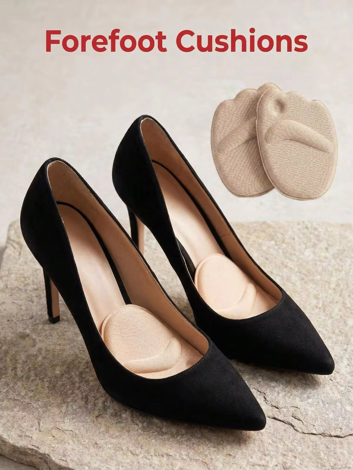 2pcs Classic Minimalist Soft Sponge Music Festival Long-Wear Essential Travel Must-Have Vacation Favorite Mother's Day Gift Front Foot Cushion Anti-Slip Front Foot Protection Pad Shoe Size Reducer For High Heels Casual Shoes Shoes